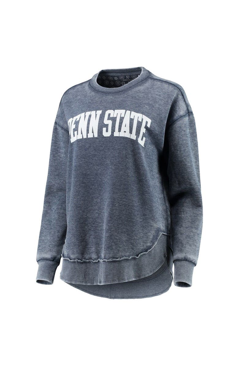 PRESSBOX Women's Pressbox Heather Navy Penn State Nittany Lions Vintage Wash Pullover Sweatshirt, Alternate, color,