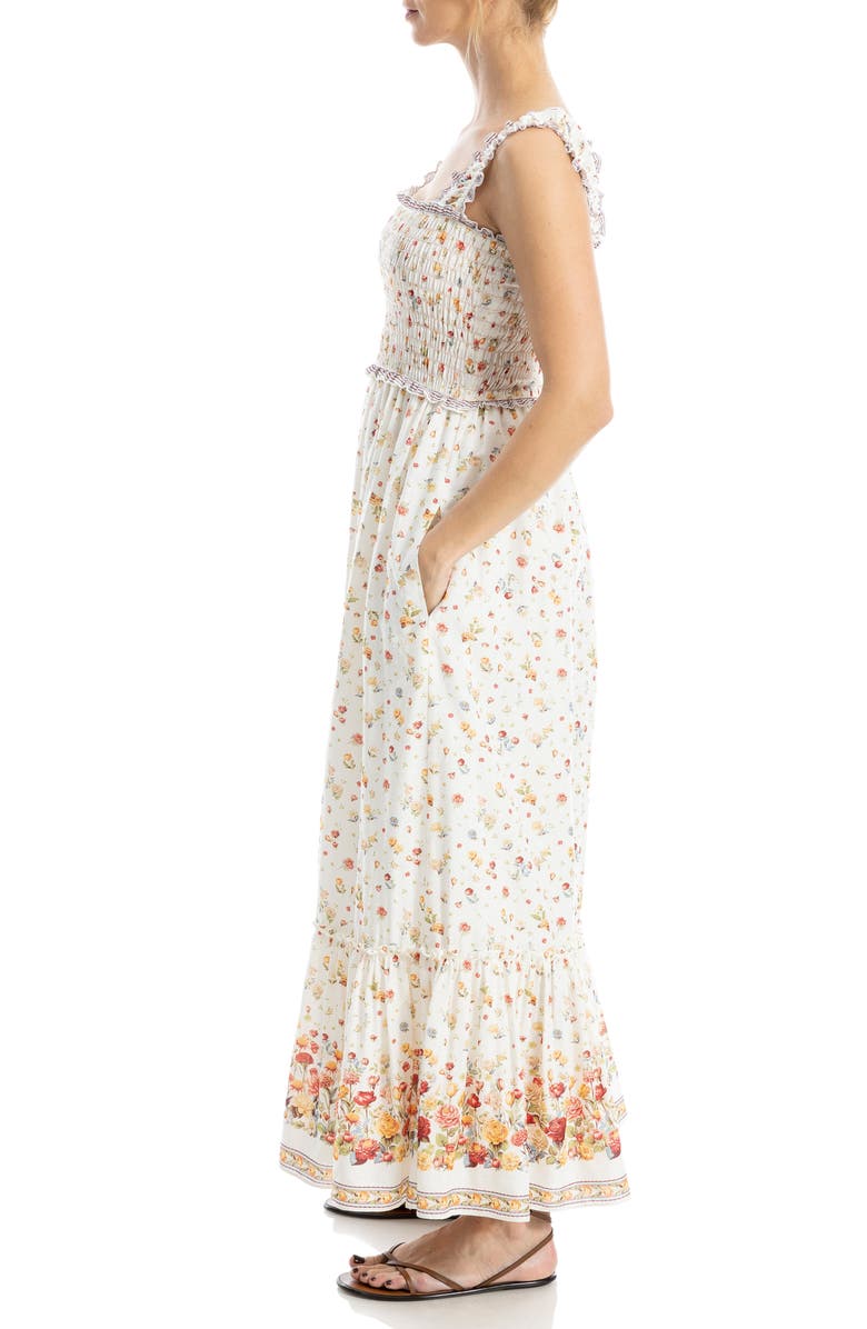 MAX STUDIO Wide Strap Smocked Maxi Dress, Alternate, color,