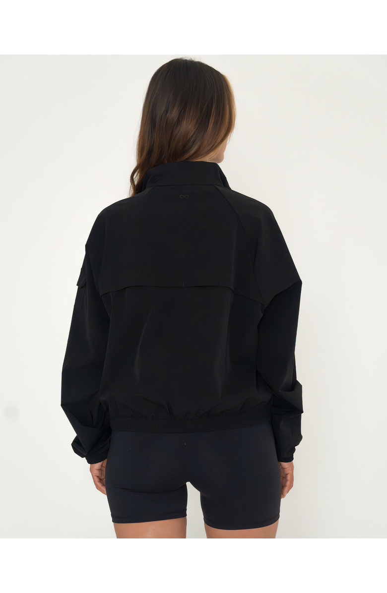 Rebody Active Cargo Nylon Windbreaker Jacket, Alternate, color, Black