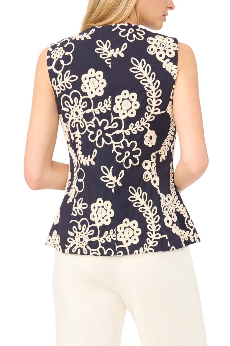 Hailee Embroidered Cotton Vest, Alternate, color, EMERALD BERRY