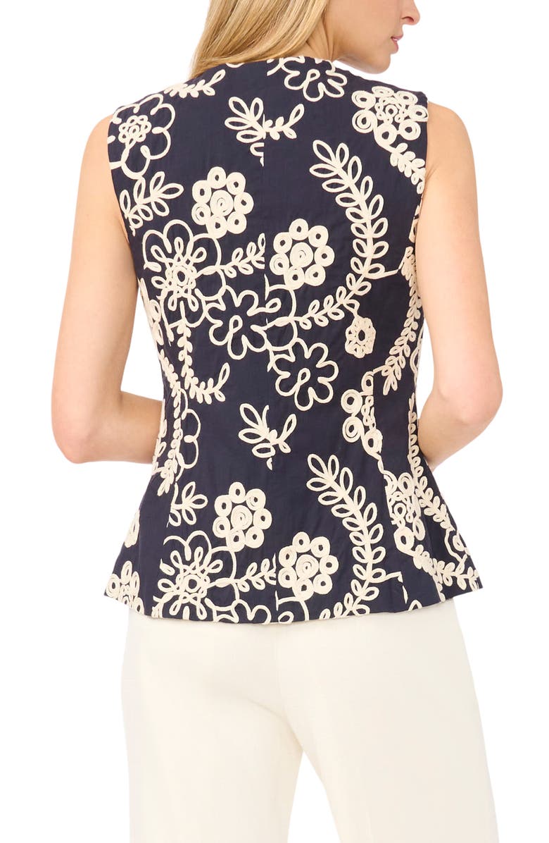 Ted Baker Hailee Embroidered Cotton Vest, Alternate, color, Emerald Berry