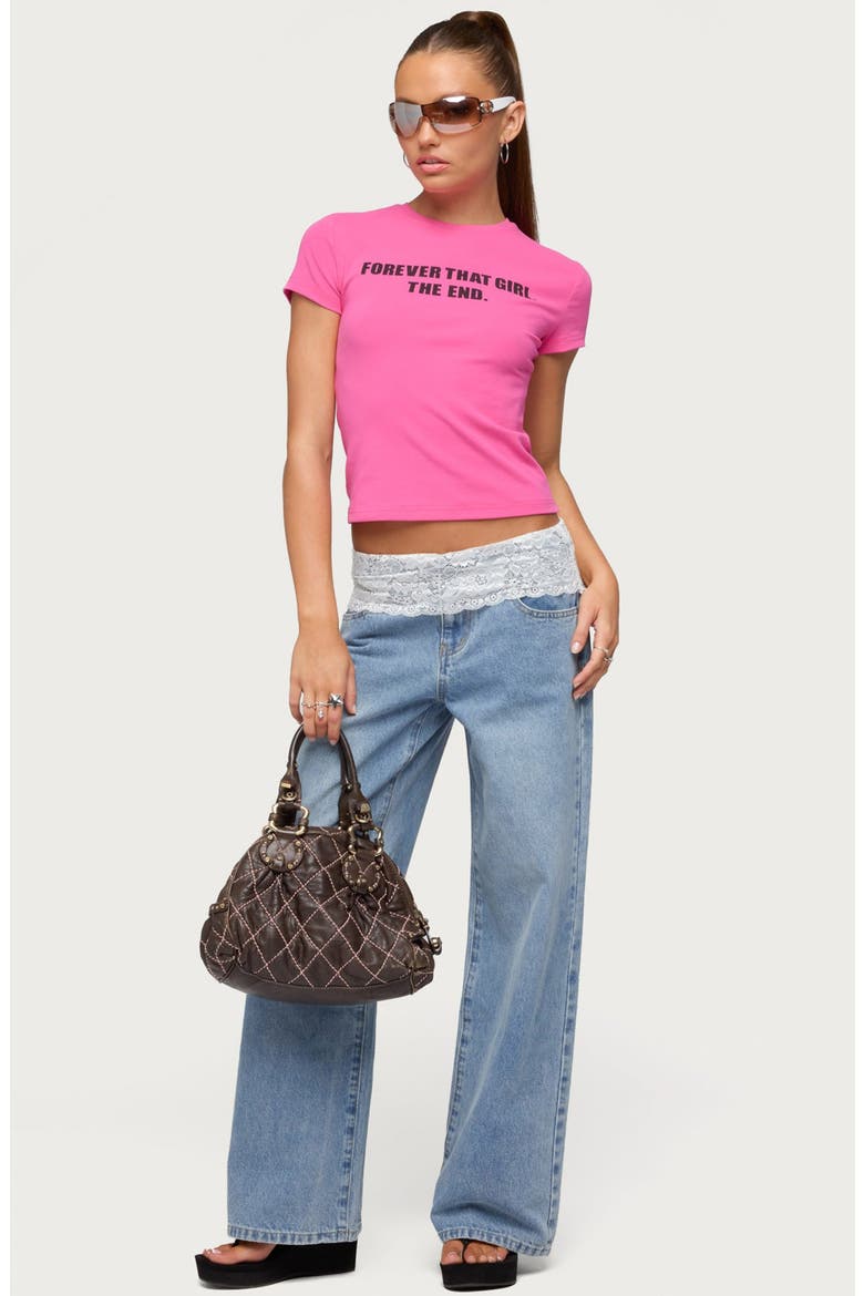 Forever That Girl Stretch Cotton T-Shirt, Alternate, color, PINK
