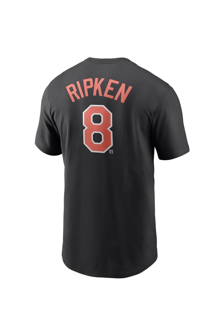 Men's Nike Cal Ripken Jr. Black Baltimore Orioles Cooperstown Collection Name & Number T-Shirt, Alternate, color, Black