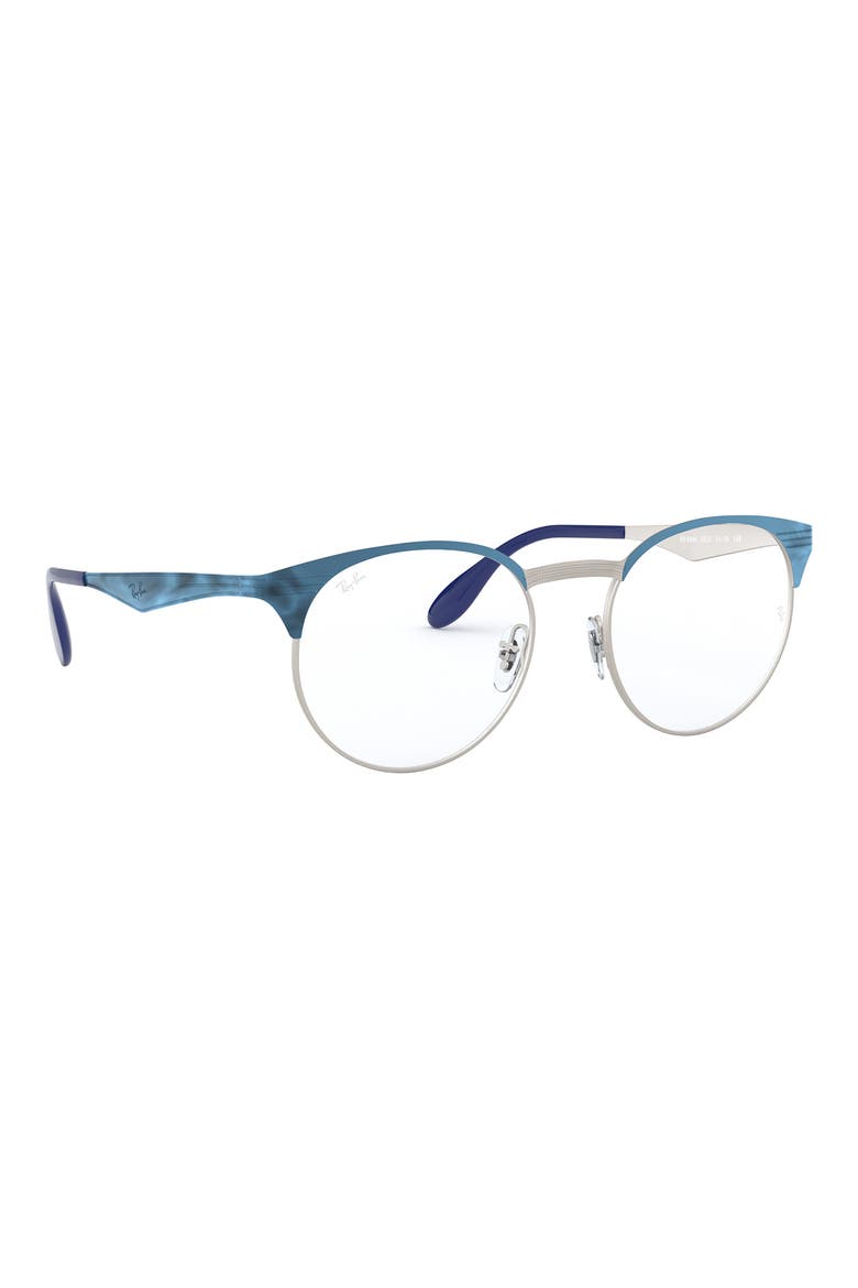 RX6406 49mm Small Round Optical Glasses, Alternate, color, SILVER