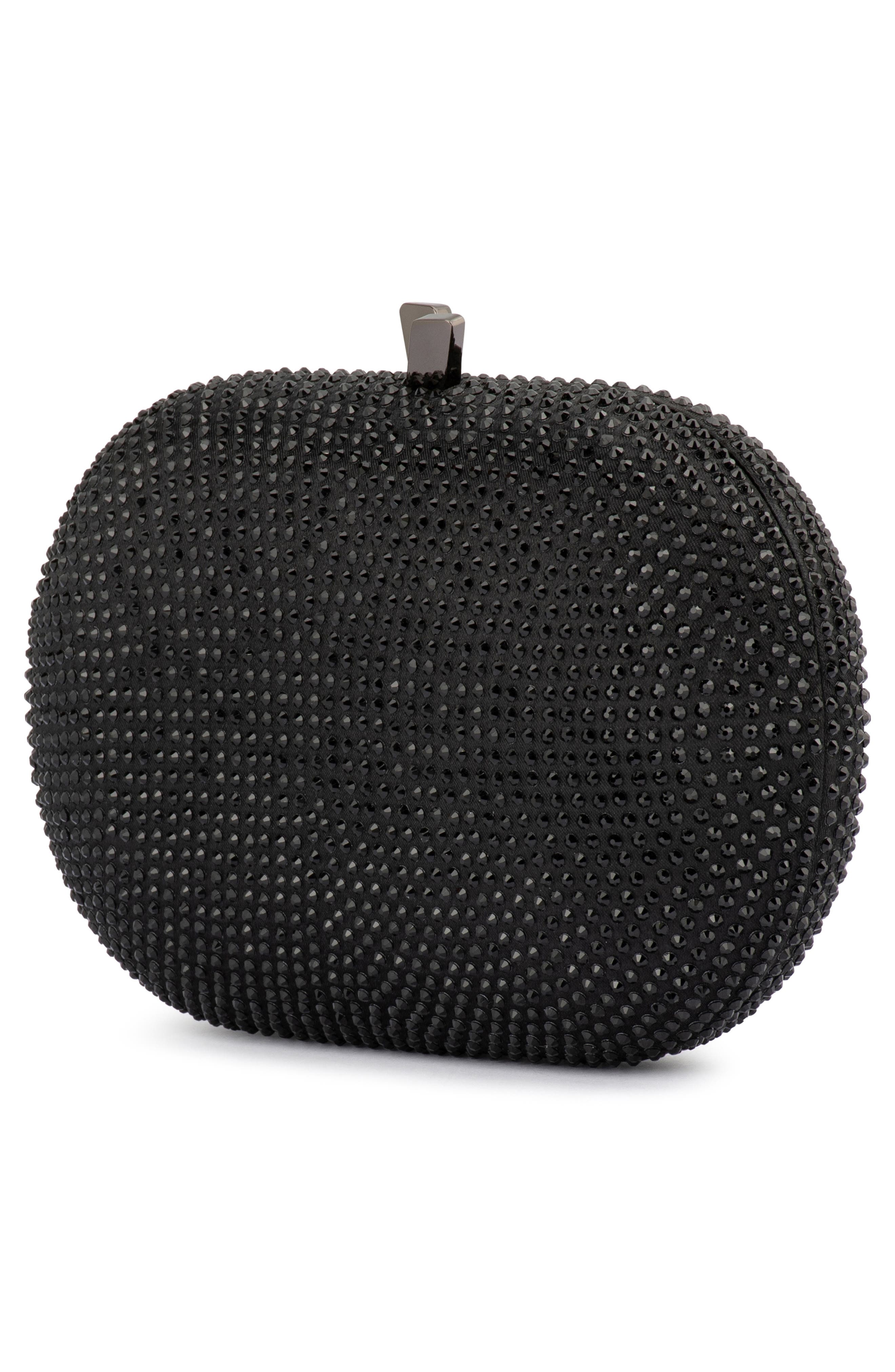 Olga Berg Melanie Hotfix Clutch, Alternate, color, Black