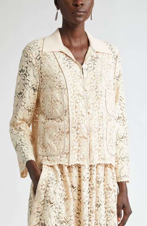 St John St. John Collection Floral Guipure Lace Jacket In Pink Blush