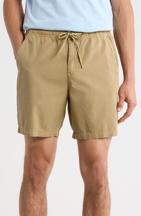 Relaxed Fit Cotton Oxford Cloth Drawstring Chino Shorts