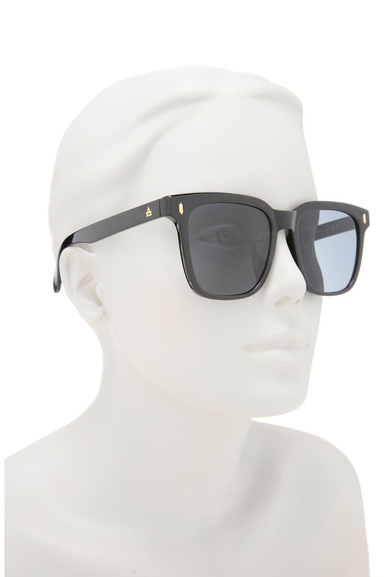Luna 54mm Square Sunglasses, Alternate, color, BLACK / SMOKE MONO