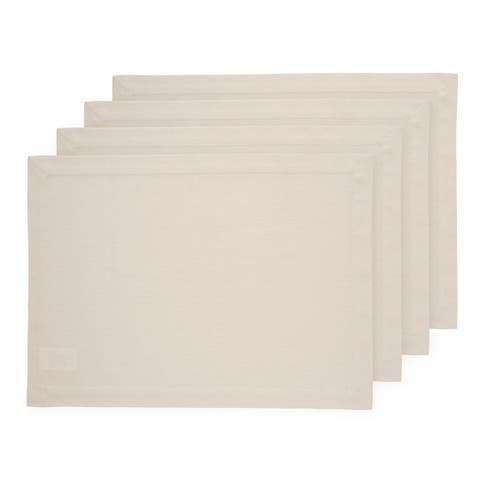 Cotton Linen Plain Placemats Set of 4, 14 x 19" - Dru