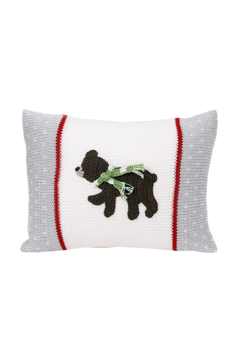 Brown Bear Mini Pillow, Main, color, Grey