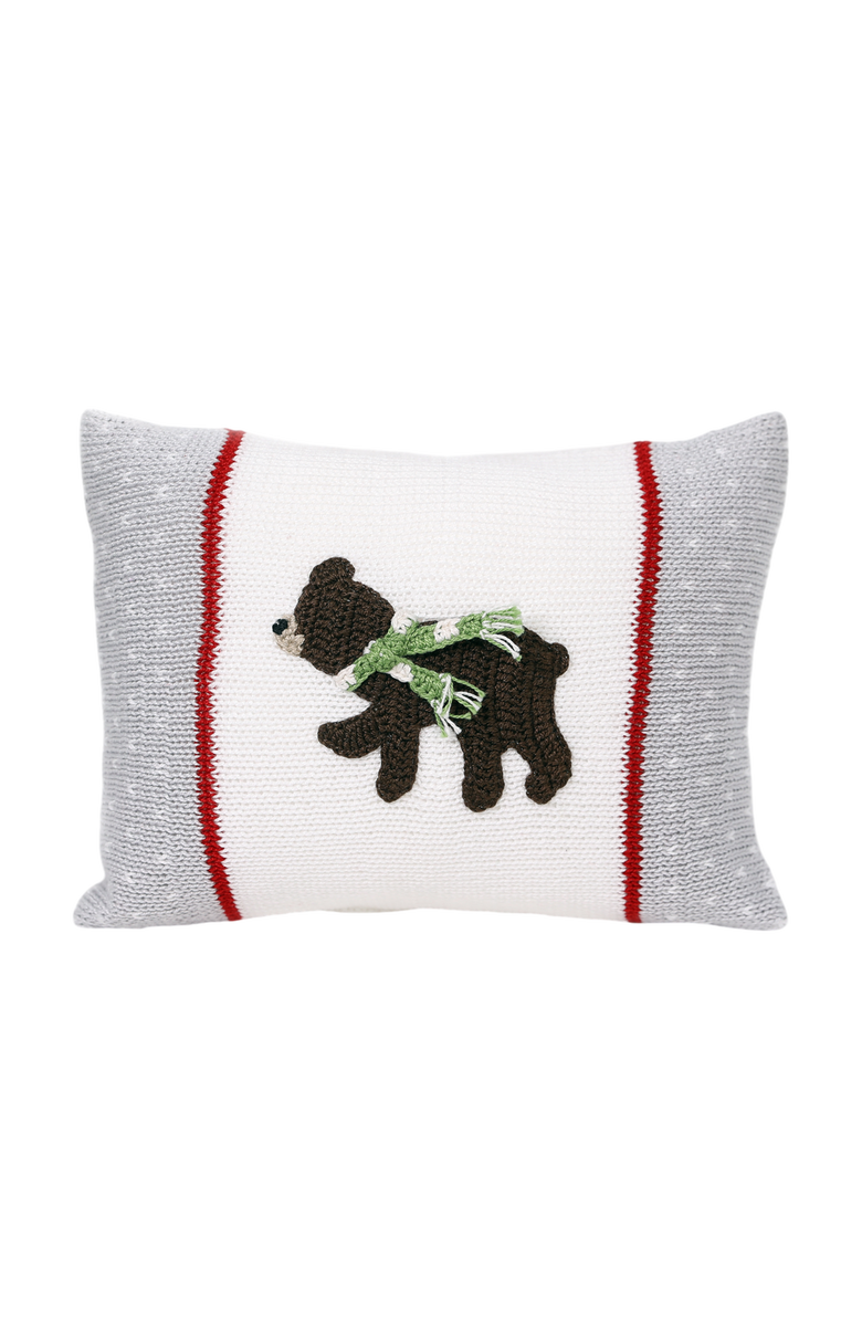 Melange Collection Brown Bear Mini Pillow, Main, color, Grey