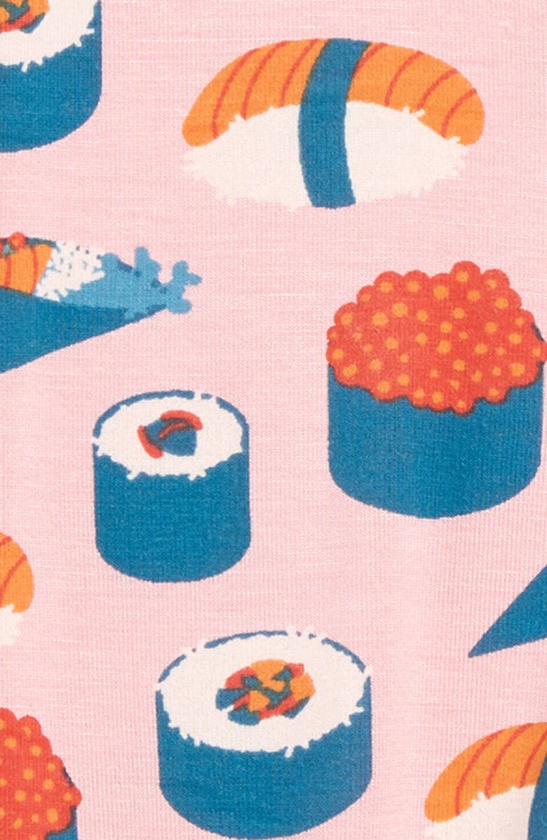 KicKee Pants Sushi Print Muffin Ruffle Footie, Alternate, color, 