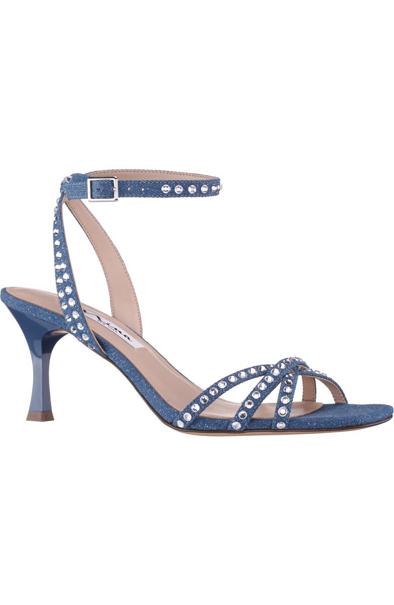 Nina Laura Ankle Strap Sandal, Main, color, Blue Denim