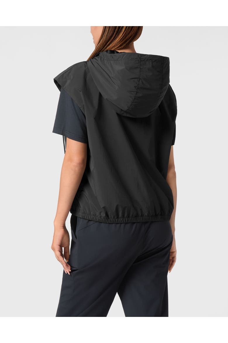 Hooded Zipped Vest With Pockets Women, Alternate, color, black