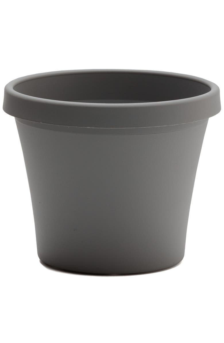 Bloem Terra Pot Planter 12" Charcoal Durable Resin Pot, 3.5 Gallon, Main, color, Gray