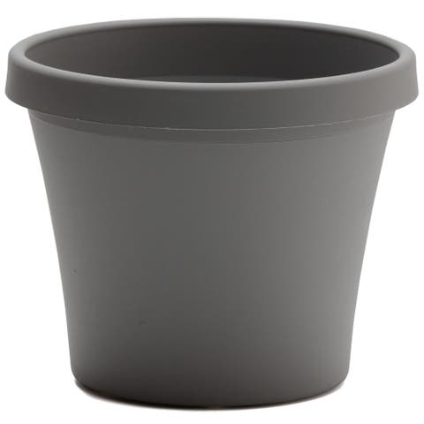 Terra Pot Planter 12" Charcoal Durable Resin Pot, 3.5 Gallon
