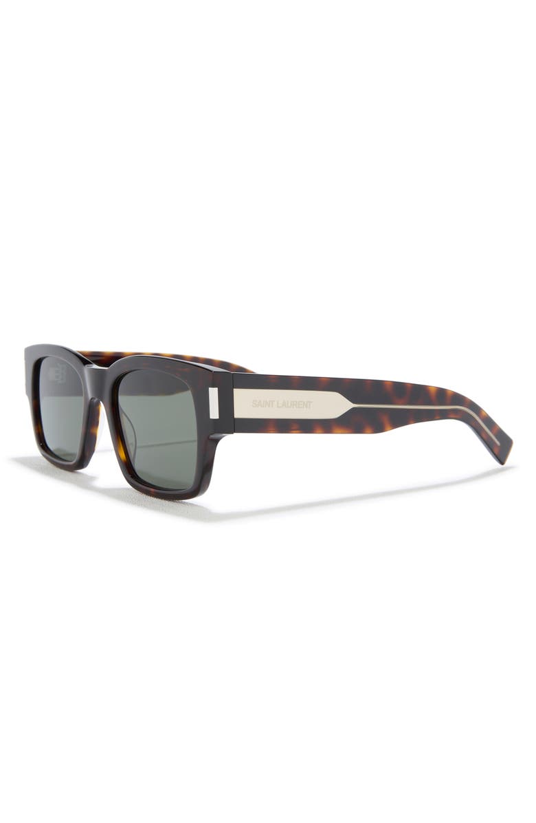 Saint Laurent 53mm Square Sunglasses, Alternate, color, Havana Crystal Grey