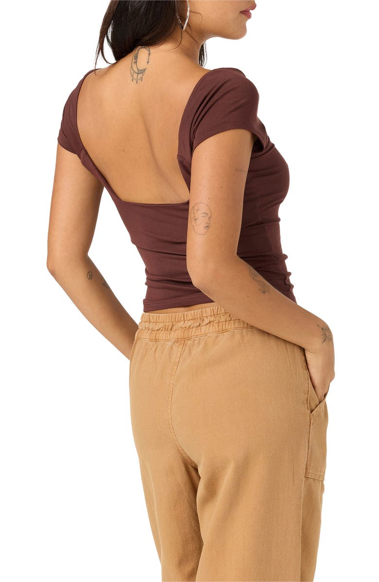 O'Neill Alyssa Solid Knit Top, Alternate, color, Chocolate