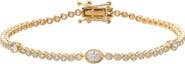 BY ADINA EDEN Lab Grown Diamond Bezel Multi Oval Accent Tennis Bracelet