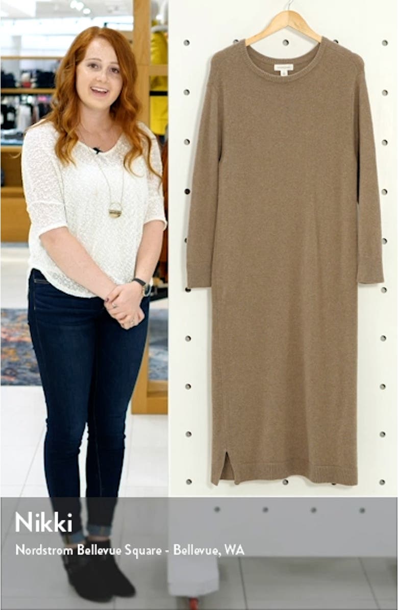 Crewneck Long Sleeve Sweater Dress, sales video thumbnail