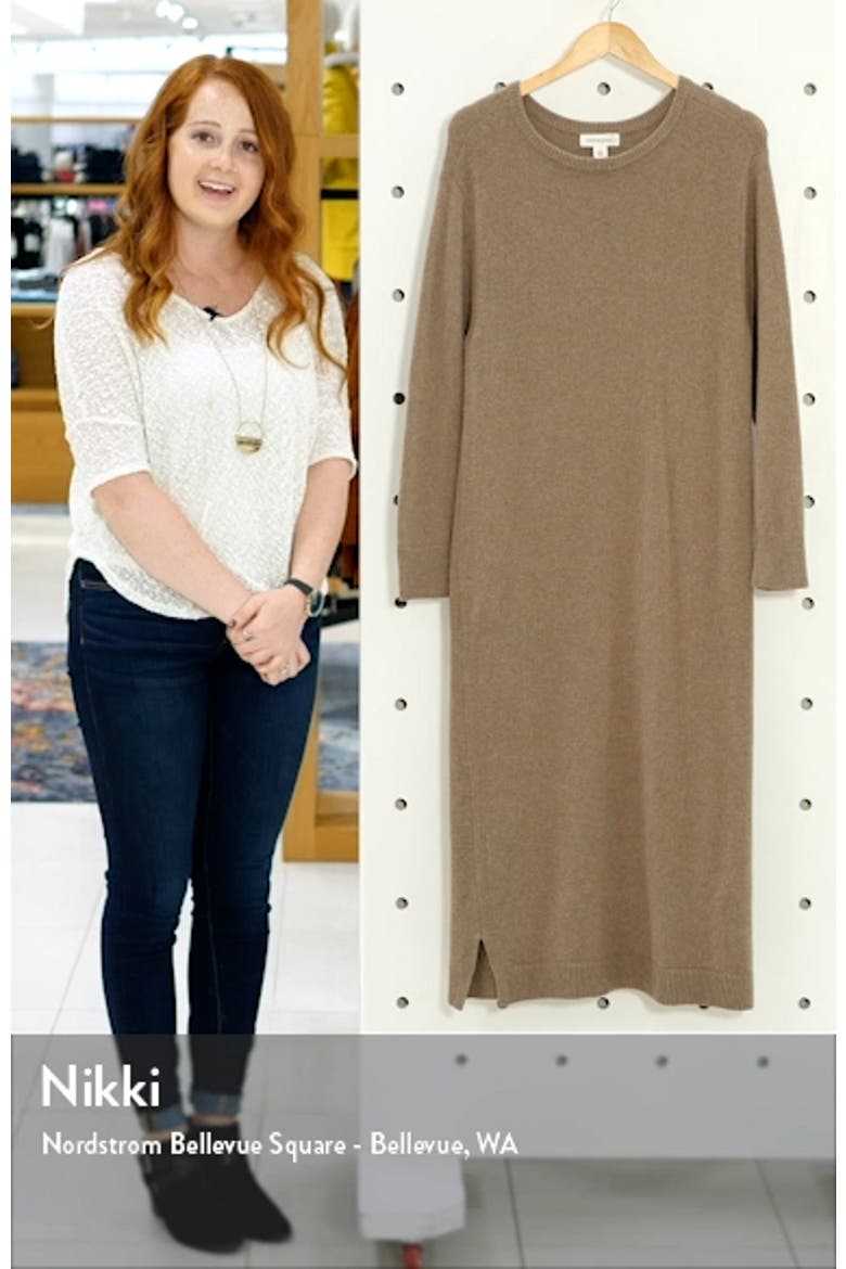 Crewneck Long Sleeve Sweater Dress video