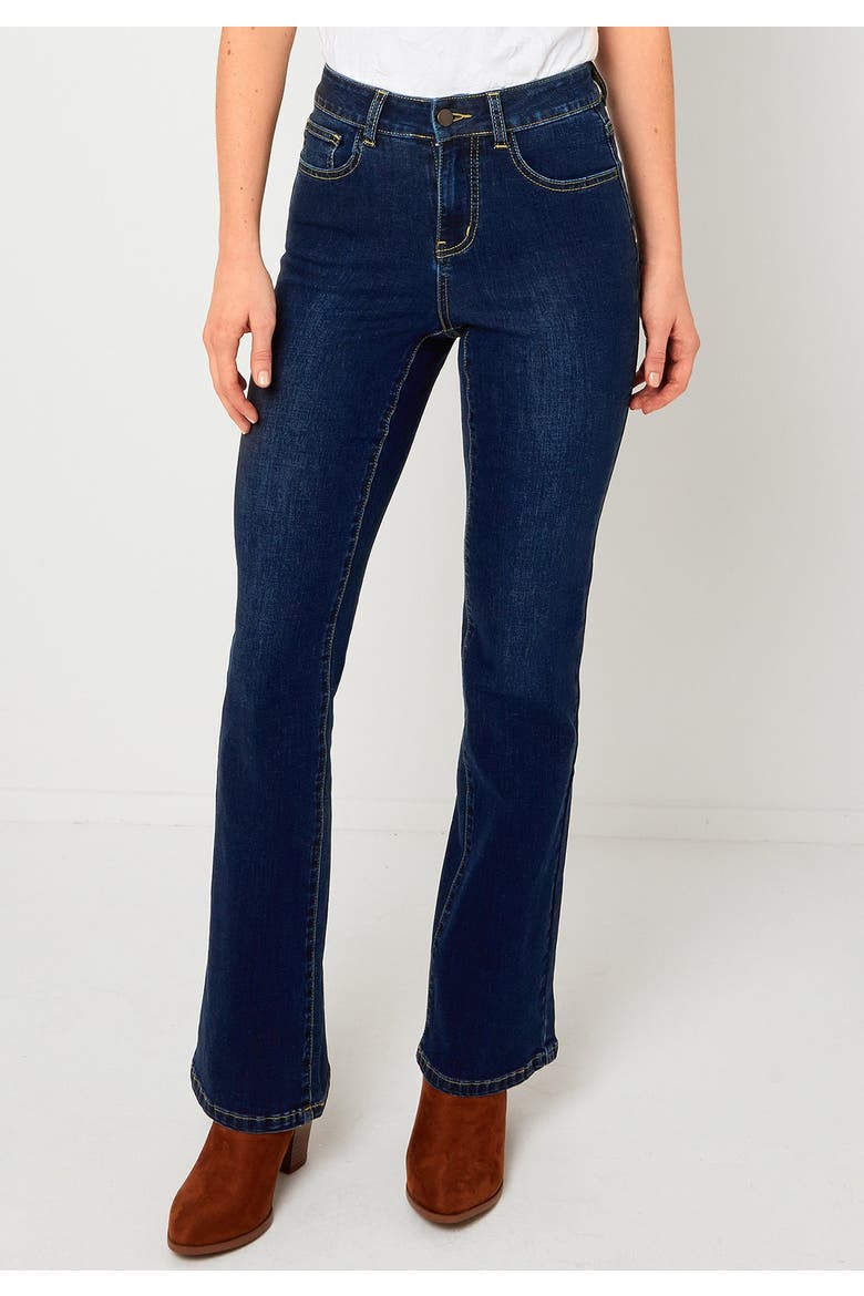 Stretch Denim Bootcut Jean, Main, color, DARK BLUE