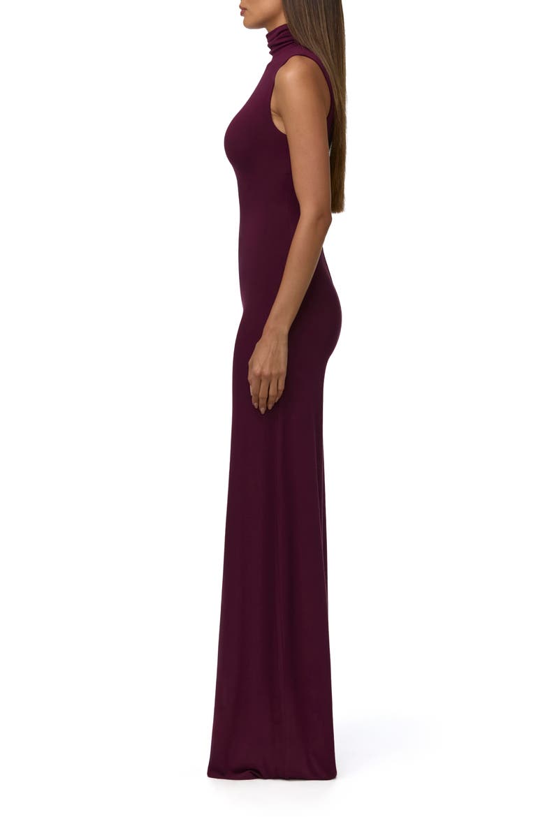 Scrunch Neck Straight Leg Jumpsuit, Alternate, color, DARK PLUM