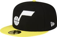 New Era Men's New Era Black/Yellow Utah Jazz 2-Tone 59FIFTY Fitted Hat