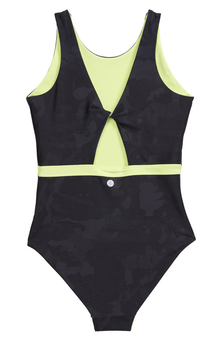 Zella Girl Reversible Journey One-Piece Swimsuit, Alternate, color, 