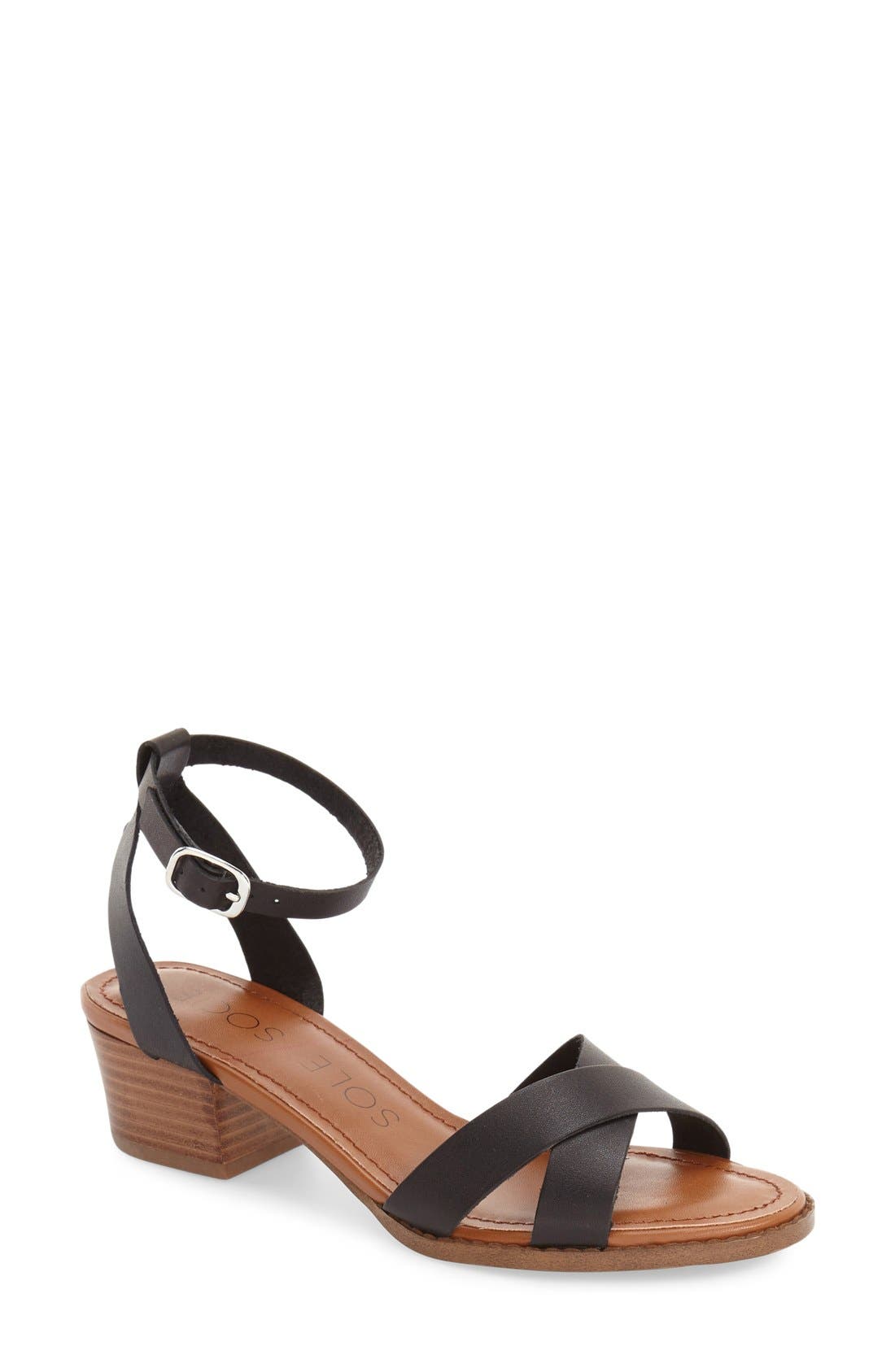 'Savannah' Sandal, Main, color, BLACK