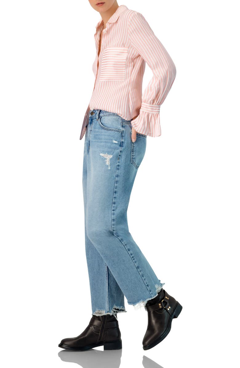 IVONNE Long Sleeve Striped Shirt, Alternate, color, Pink