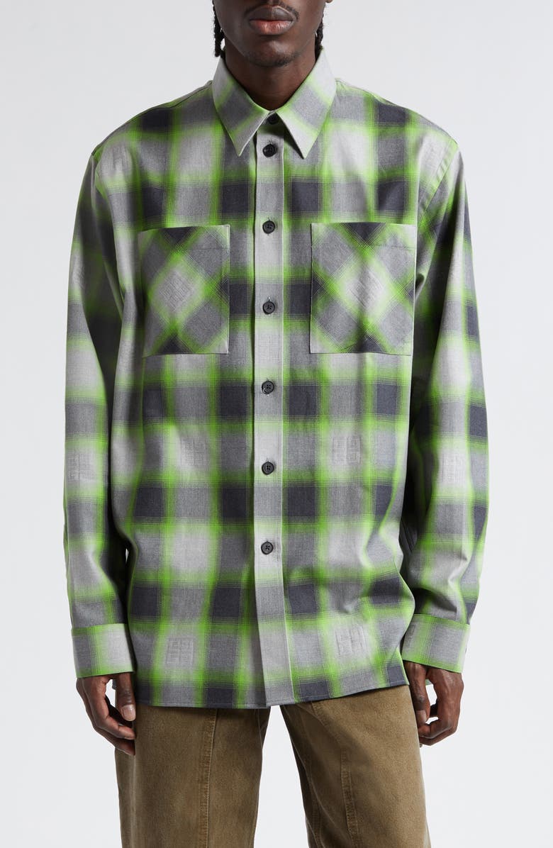 Givenchy Plaid Oversize Button-Up Shirt, Main, color,