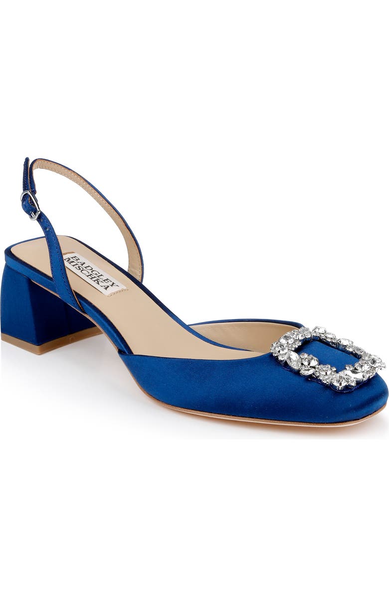 Badgley Mischka Collection Vivia Slingback Pump, Main, color, Blue Satin