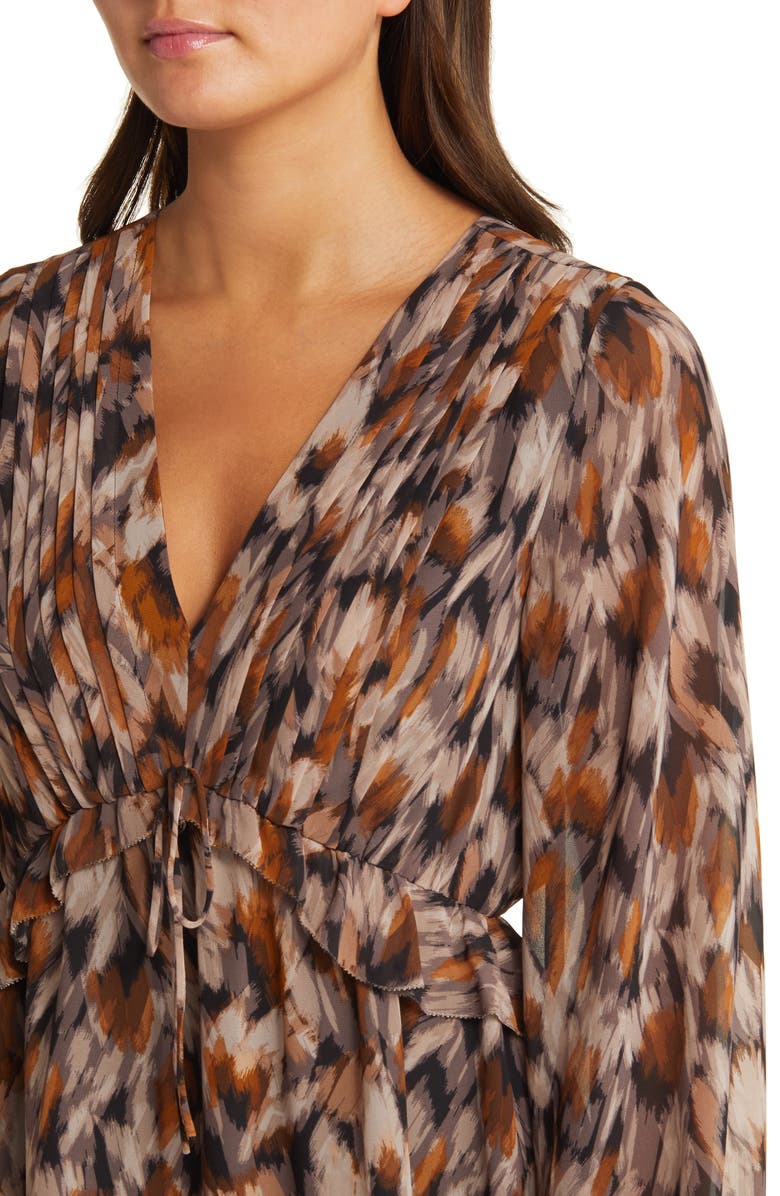 Steve Madden Rami Long Sleeve Chiffon Minidress, Alternate, color,