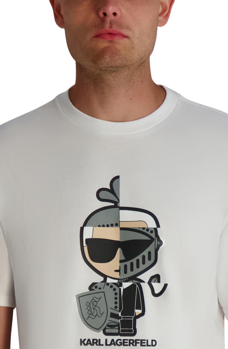 KARL LAGERFELD PARIS Split Personality Karl Graphic T-Shirt, Alternate, color, White