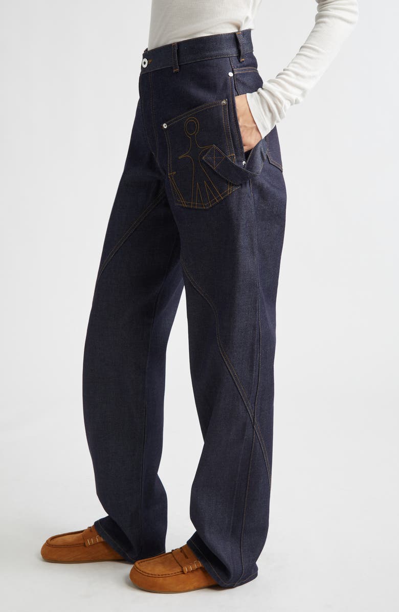 JW Anderson Twisted Workwear Jeans, Alternate, color, Indigo