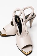 Bróg Orla Twisted Strap Slingback Cone Heel Dove