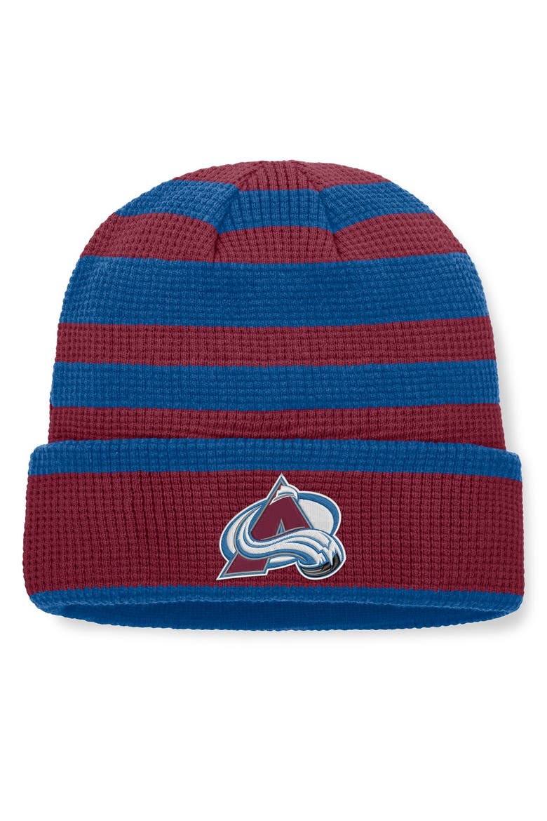Men's Fanatics Burgundy/Blue Colorado Avalanche Fundamental Steady Cuffed Knit Hat, Main, color, Burgundy