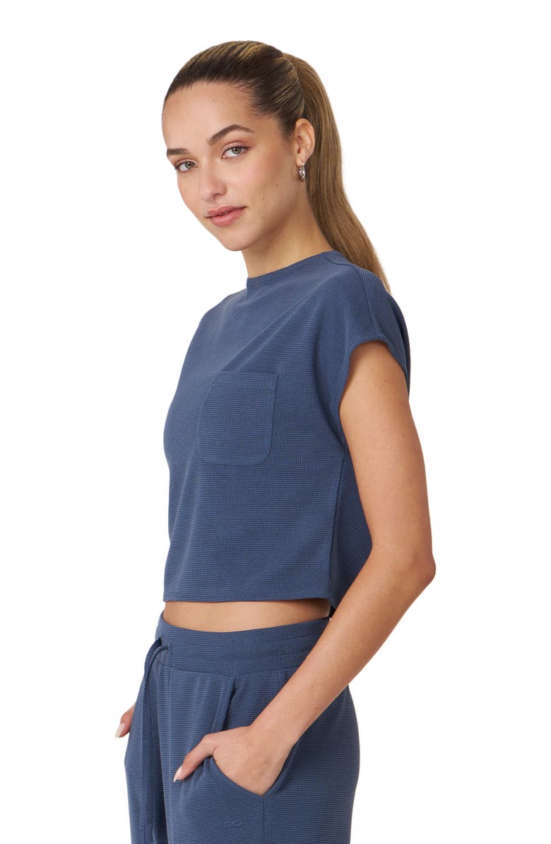 Rebody Active Retreat Pocket Waffle Tee, Alternate, color, Navy