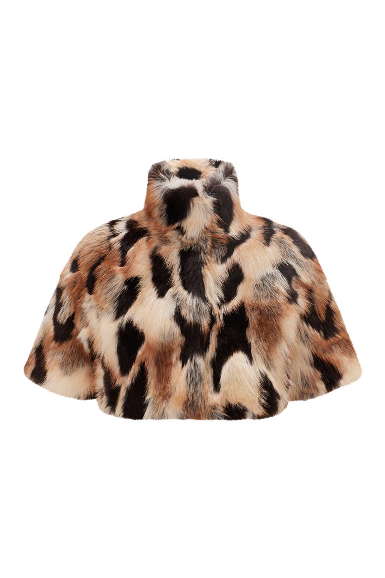 Fur-Free Golden Fox (Faux Fur) Bolero, Short Sleeves, Alternate, color, GOLD