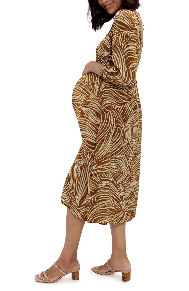 Ingrid & Isabel<sup>®</sup> Smocked Square Neck Maternity Dress, Alternate, color,