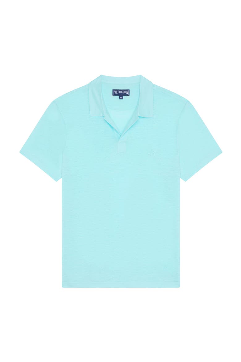 Men's Solid Linen Jersey Polo, Main, color, Oxygen