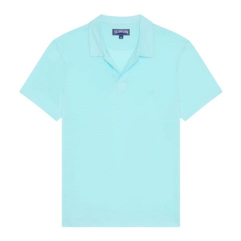 Men's Solid Linen Jersey Polo