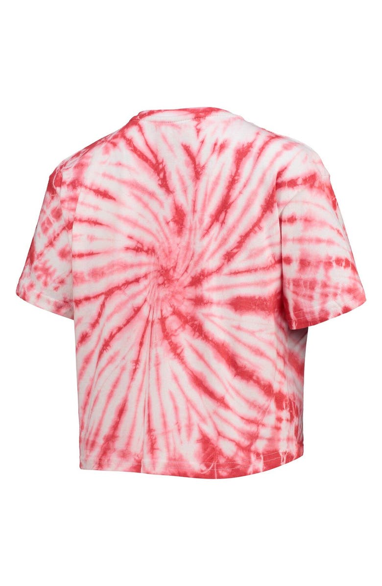 PRESSBOX Women's Pressbox Red Georgia Bulldogs Showtime Tie-Dye Crop T-Shirt, Alternate, color,