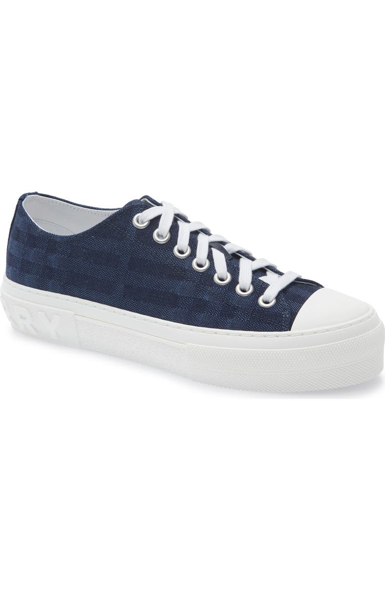 Burberry Jack Check Low Top Sneaker, Main, color, Navy