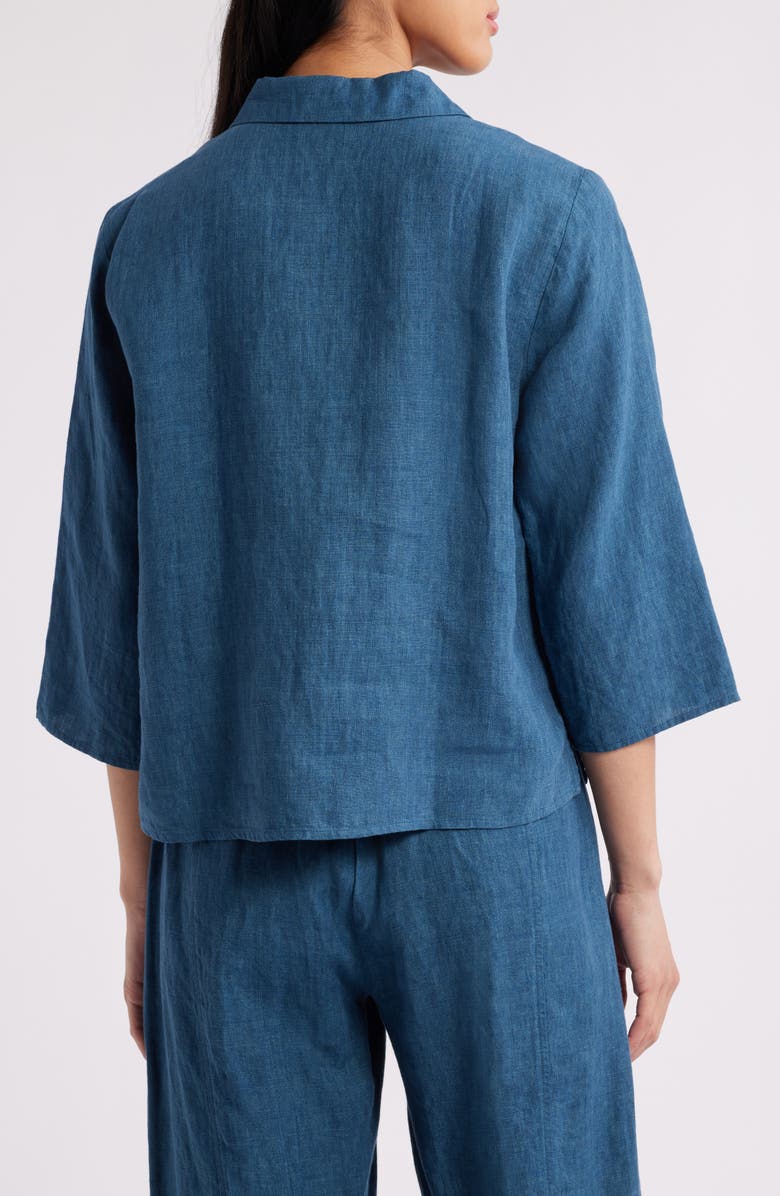 Eileen Fisher Classic Collar Linen Button-Up Shirt, Alternate, color, 