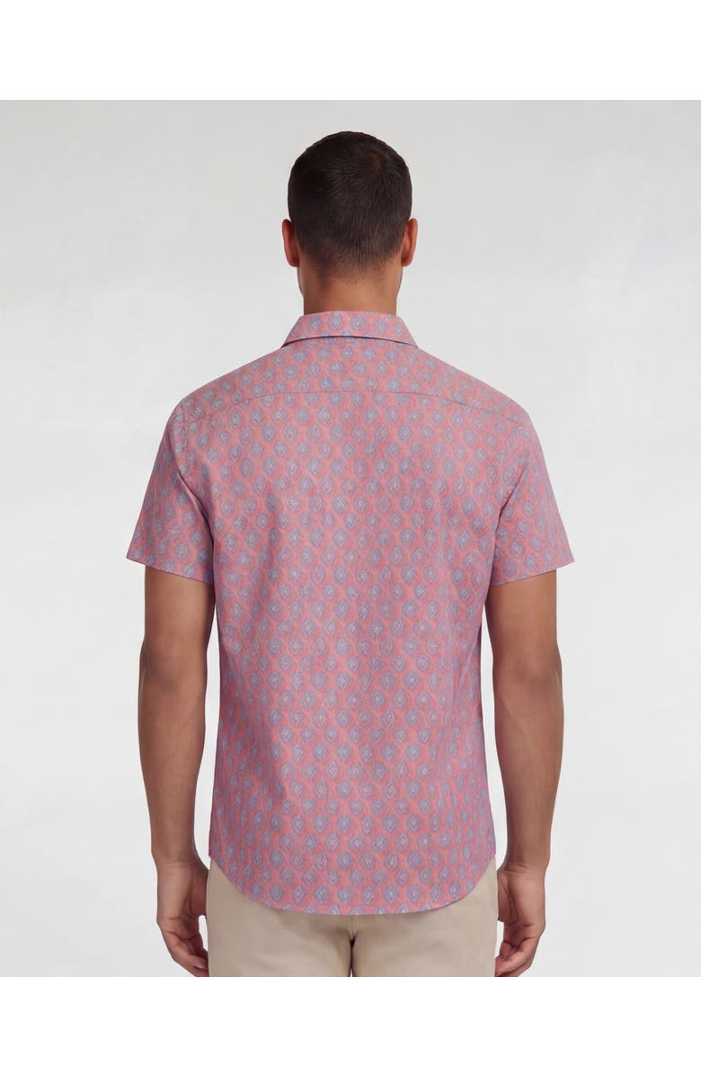 Lords of Harlech Mud Geo Mens Printed Button Up Shirt, Alternate, color, Mud Geo Coral
