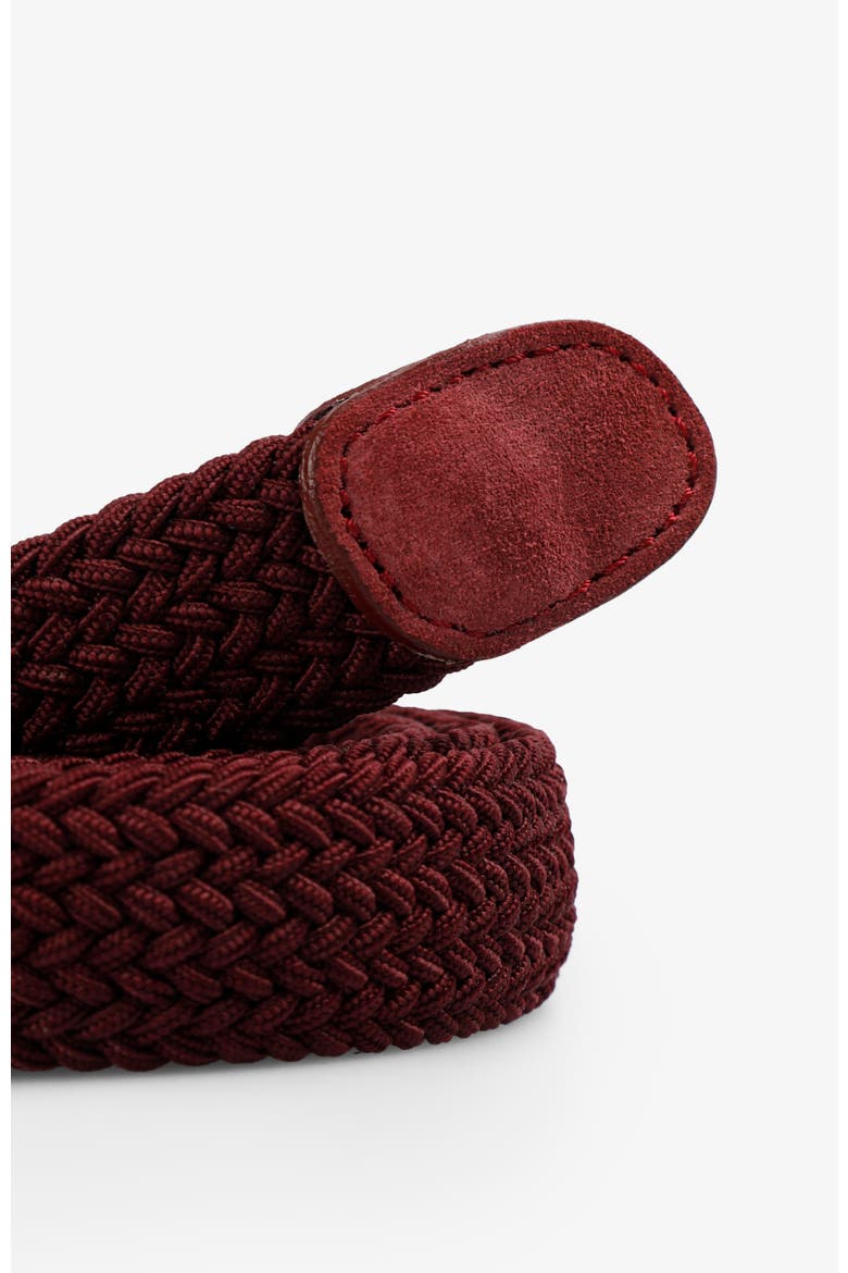 Elastic Suede Belt, Alternate, color, Burgundy