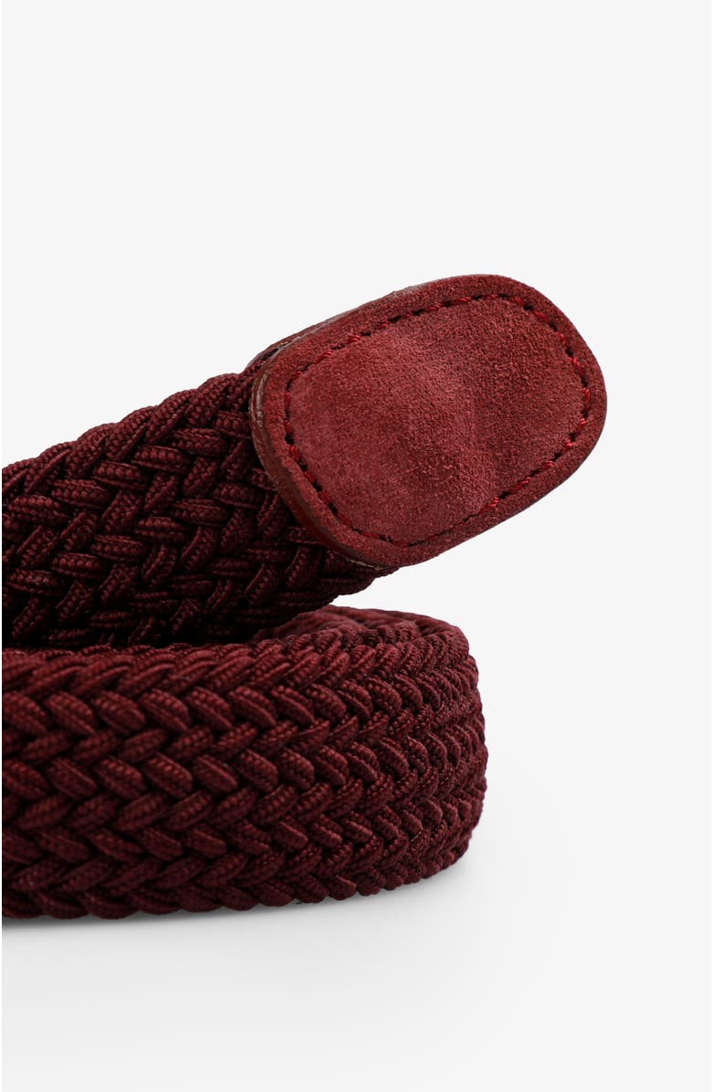 Scalpers Elastic Suede Belt, Alternate, color, Burgundy