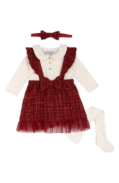 Kids' Boucle Jumper, Bodysuit, Tights & Headband Set
